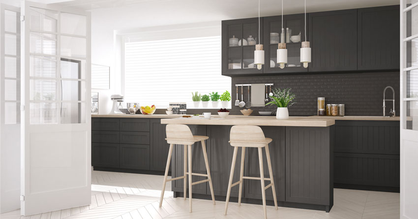 Cucina a isola con piano snack