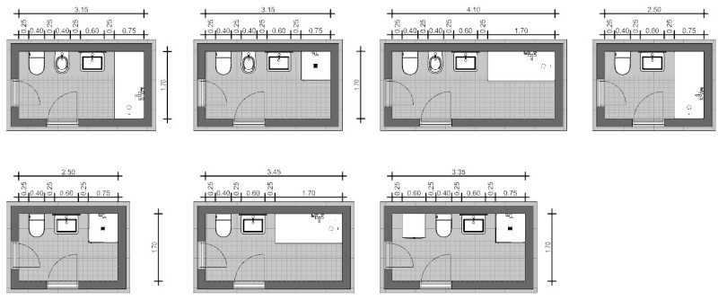 Progettare bagno lineare