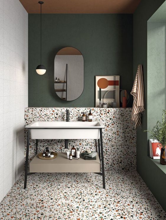 Colore tendenza pitturare il bagno