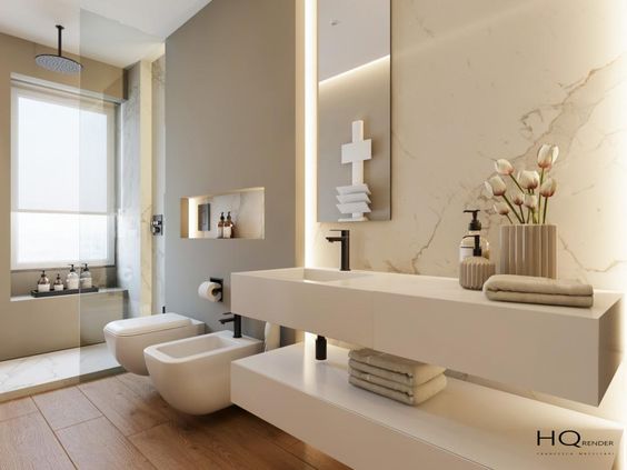 Bagno in linea stretto e lungo