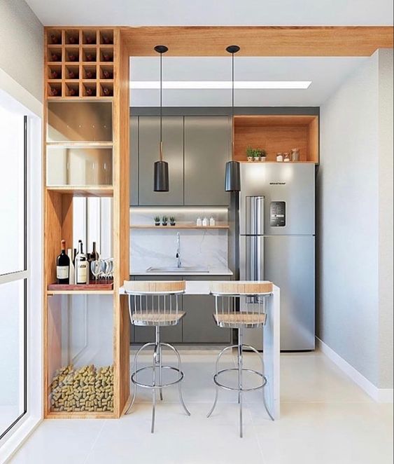 Cucina piccola con penisola