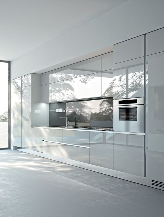 Cucina lineare grande