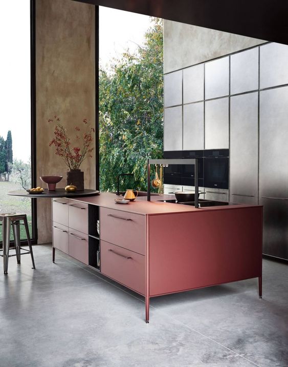 cucina con isola stile moderno