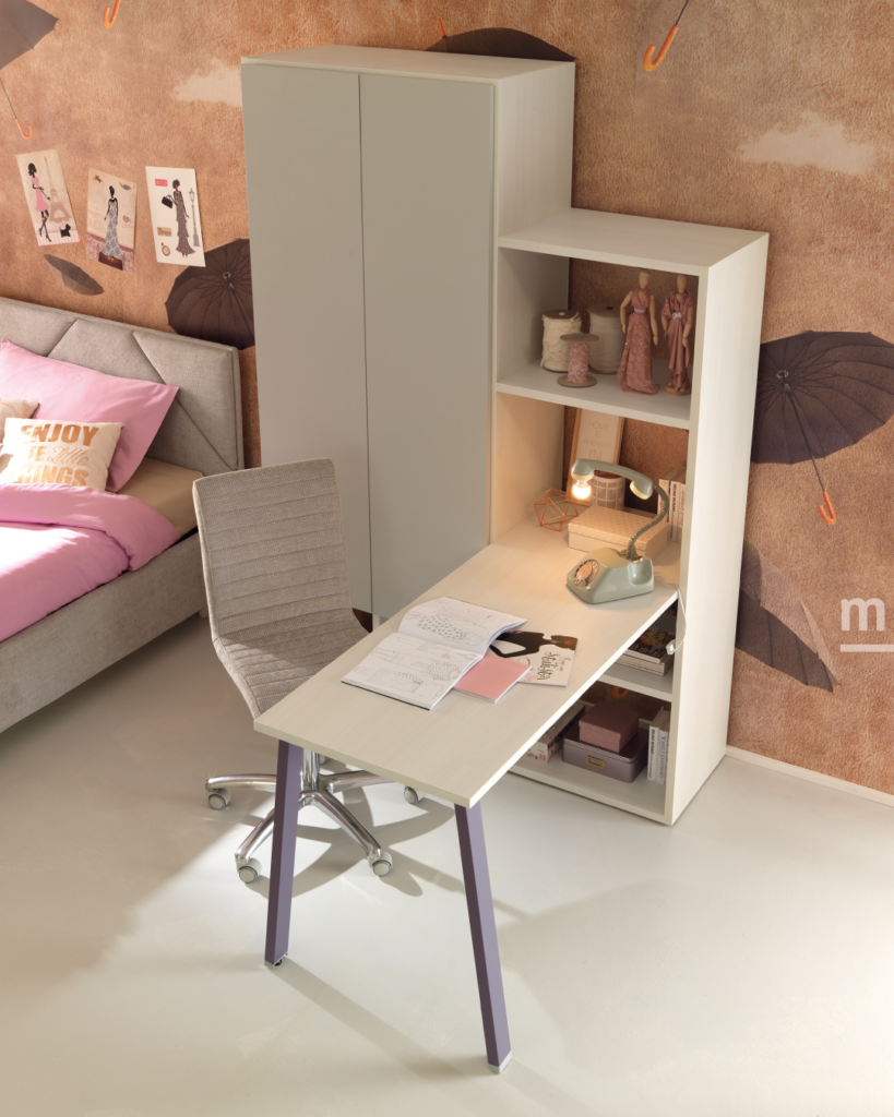 Scrivanie camerette con libreria