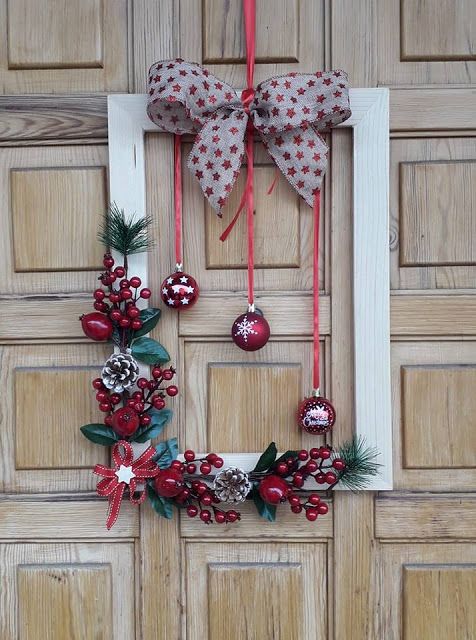 decorazione per porta per Natale fai da te