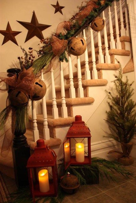 come addobbare casa per natale: la scala interna