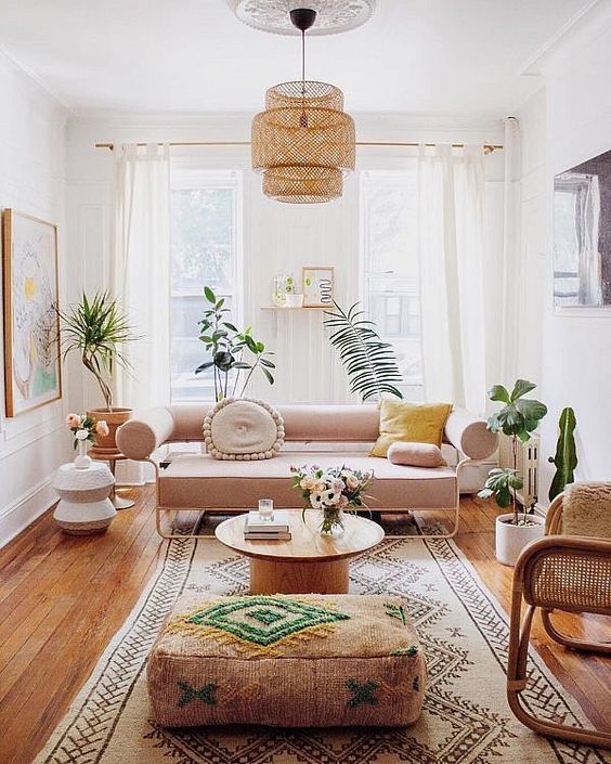 le piante nei soggiorno boho chic