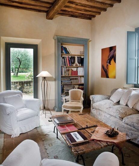 come arredare il salotto rustico