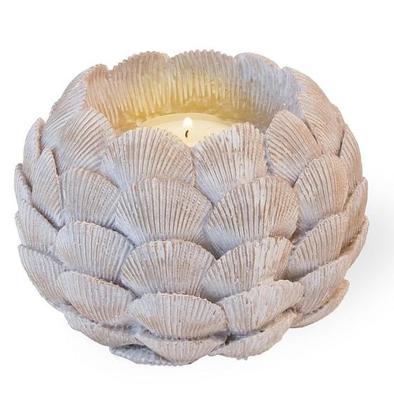 utilizzare le conchiglie per creare un porta candele