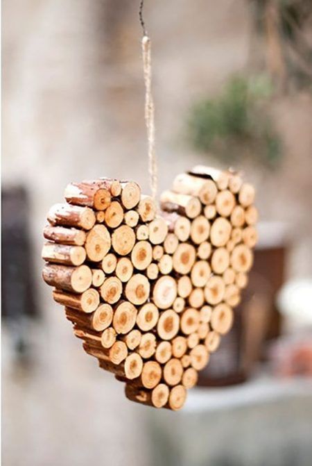 cuore in legno per albero di Natale