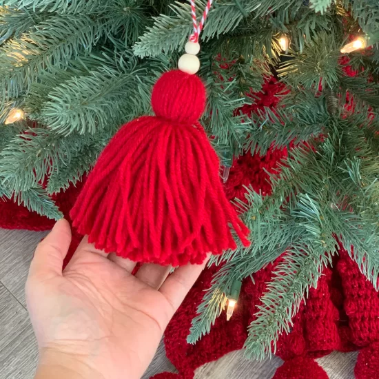idee decorazioni albero di natale fai da te in lana
