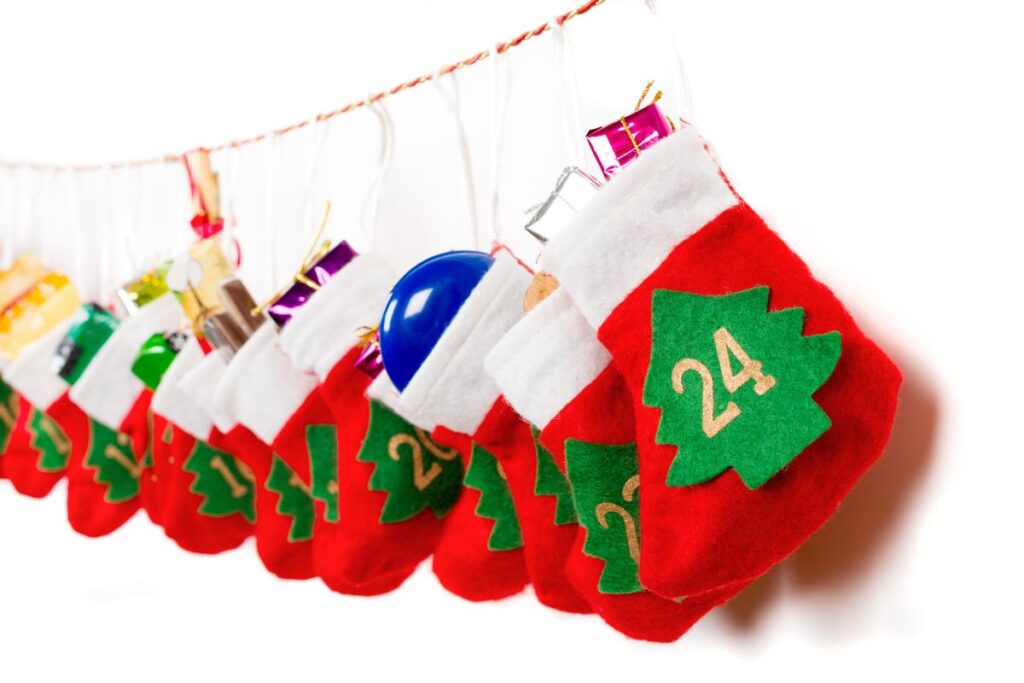 Calendario dell'avvento in panno lenci