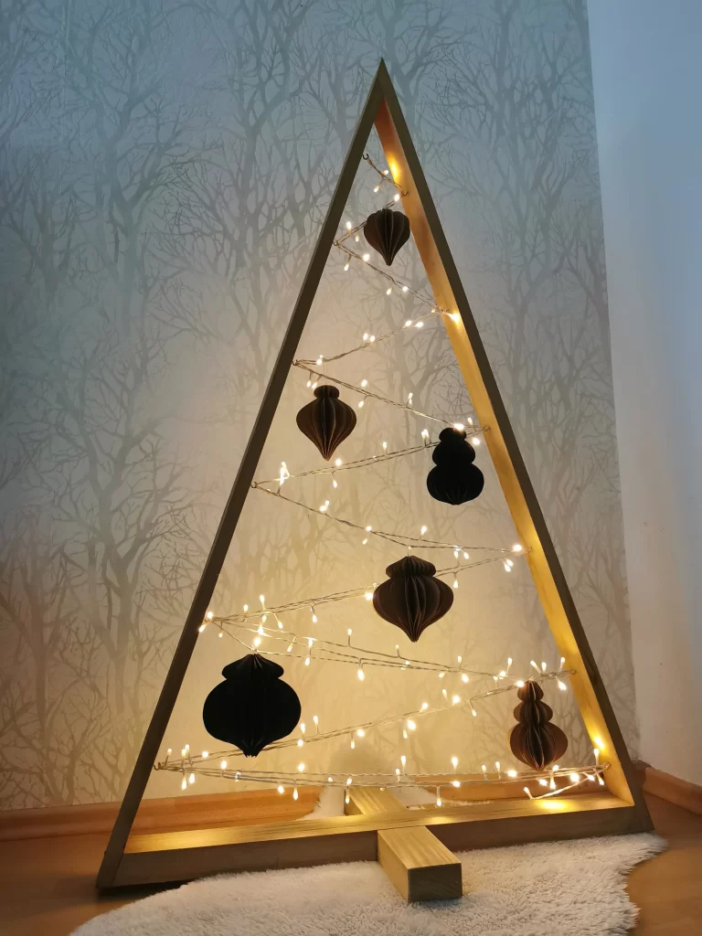 elegante albero di natale in legno fai da te