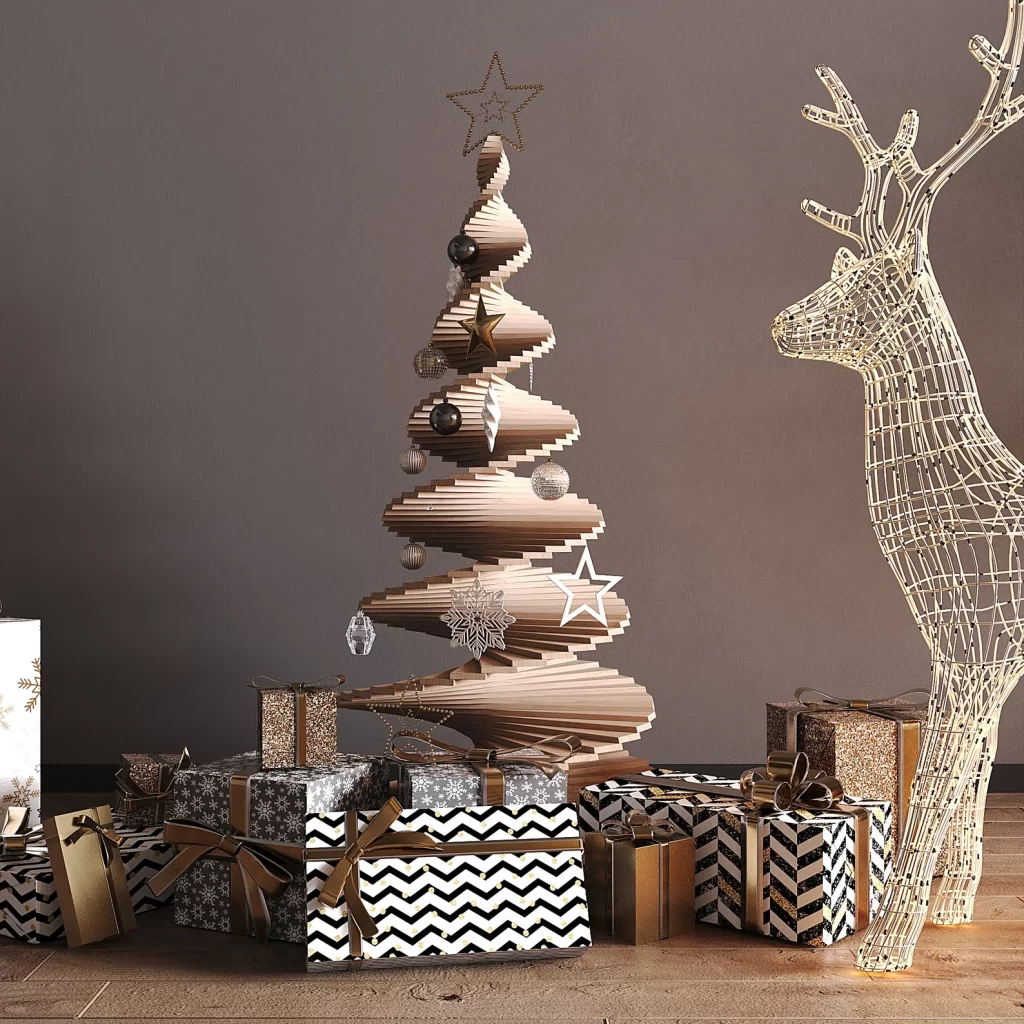 splendido albero di natale in legno fai da te